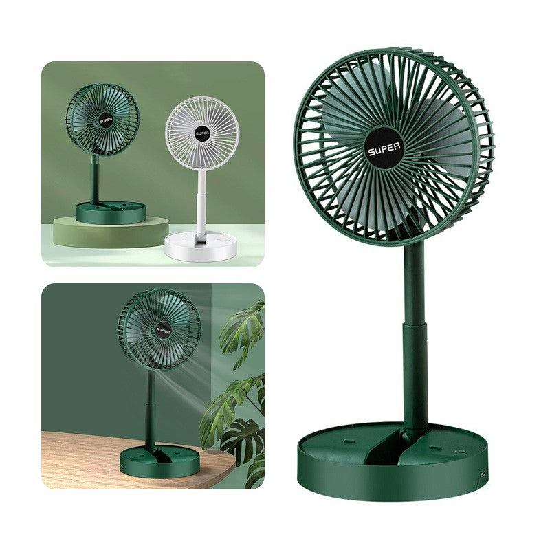 Retractable Fan USB Charging Folding Portable Mini Desktop Electric Fan Dormitory Outdoor Cooling Appliances Adjustable Home Fan