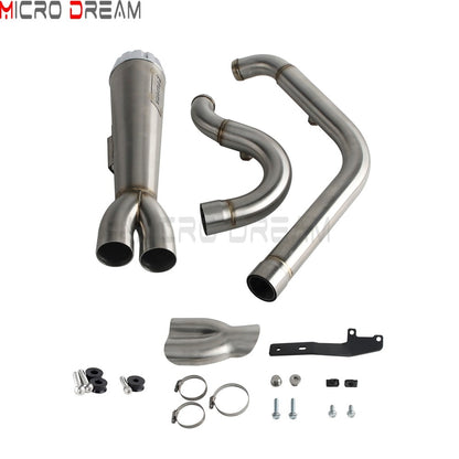2-in-1 Stainless Steel Motorcycle Exhaust Muffler 1 3/4" to 2" Exhaust Pipes For Harley Low Rider ST Fat Bob FXFB FXFBS 2018-Up