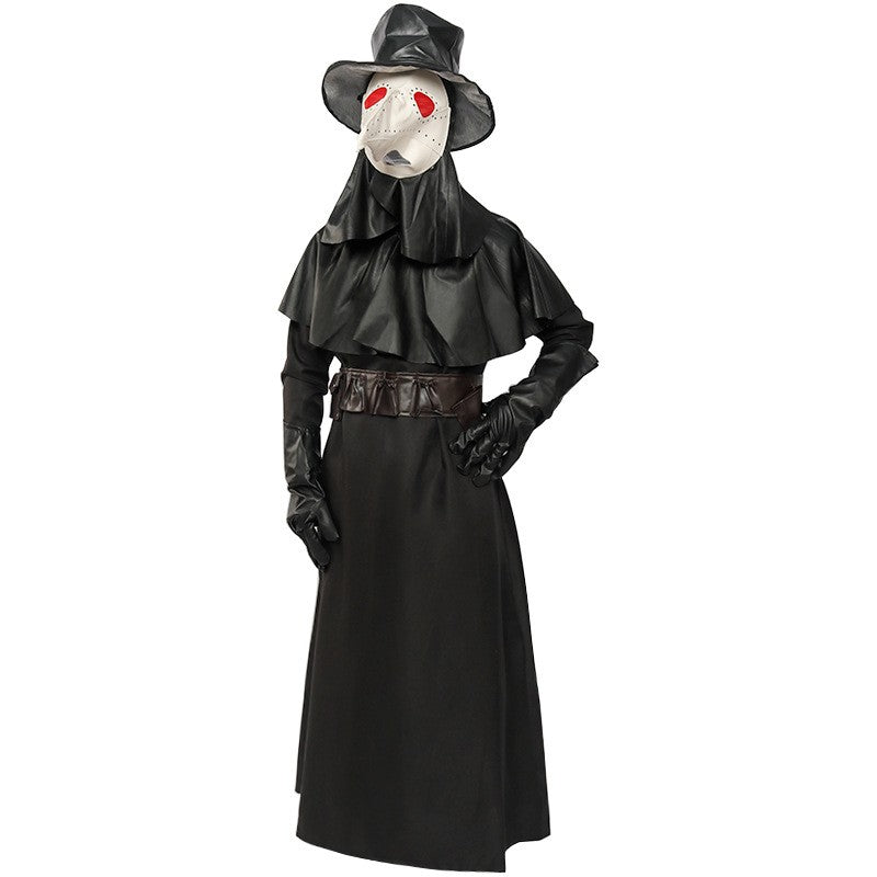 Medieval Robe Plague Doctor Cosplay Costume Bird Crow Long Mouth Mask Suit Monk Steampunk Priest Wizard Halloween Party Cloak
