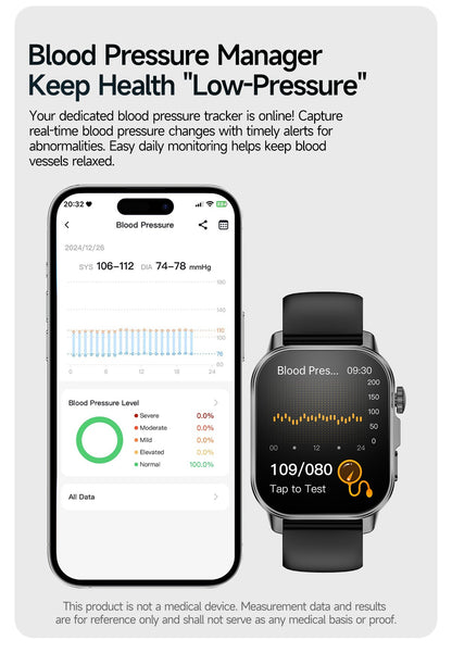 2026 New AI Health Diagnosis Smart Watch Body Analysis Uric Acid Blood lipids ECG+PPG Blood pressure call Smart watch Men Women