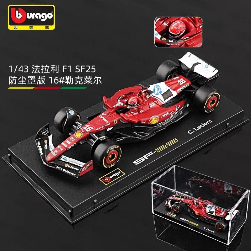 In Stock New 2025 Bburago F1 1:43 Ferrari Sf25 #44 #16 Alloy Miniature Diecast Model Formula Racing Toy F1 Car Ornament Gift