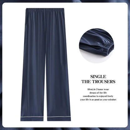 Men's Modal Sleepwear Loose Fit Casual Thin Home Pants Spring Autumn Summer Comfortable Lightweight Men's Drawstring Sweatpants