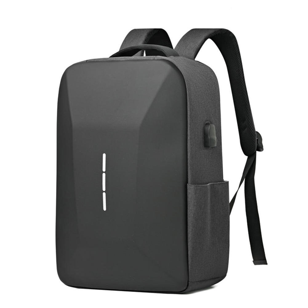 Mochila Masculina Casual Portátil Grande Capacidade com Zíper, Senha Segura, Impermeável, Porta USB para Carregamento e Compartimento para Laptop