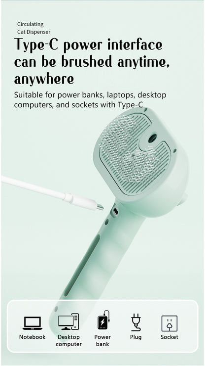 Pente a vapor para cães, escova de massagem para animais de estimação, carregamento USB, cabeça redonda segura, dentes macios, pente universal para remoção de pelos para cães e gatos