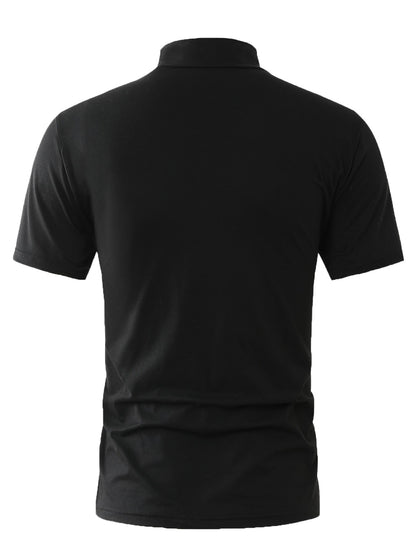 New Bottom Shirt Tees Tops Men Summer Casual Sports Workout Daily Plain High Neck Short Sleeve T-shirt Male Streetwear Clothes
