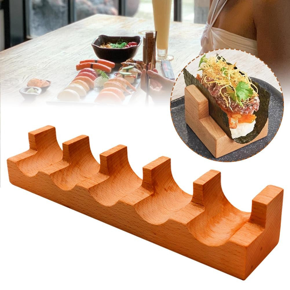 Suporte de Sushi Japonês de Madeira em U Rack de Taco Suporte de Prato de Comida Suporte de Bandeja de Servir Sushi Barco de Sushi