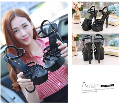 New 2024 Summer Fashion Sandals Sexy Open Toe 15CM High Heels Party Dress Wedding Nightclub Women Shoes Platform Stripper Heels