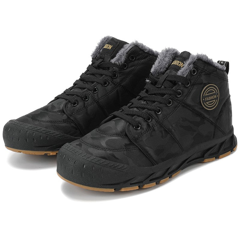 Botas de Neve Masculinas de Inverno Super Quentes Botas de Caminhada Masculinas Impermeáveis Botas Masculinas de Exterior Tênis Antiderrapantes de Borracha Botas Masculinas de Trabalho de Cano Curto