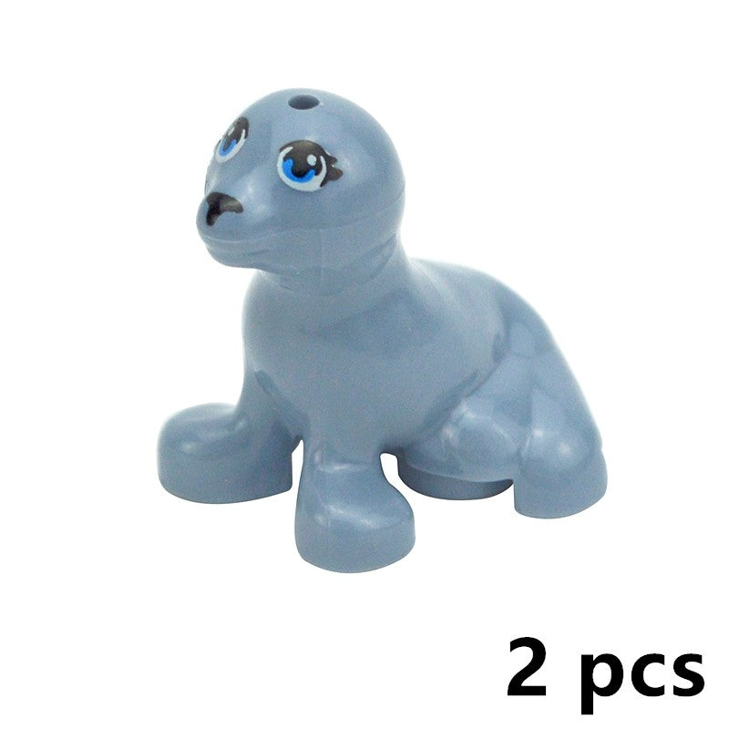 Creative DIY Model cute little Animal MOC Brick Building Blocks Pet Zoo Dog Duck Tortoise Penguin Cat Pig Bird Rabbit Toys