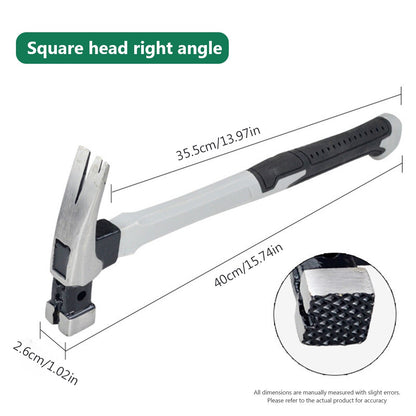 Martelo de Aço Multifuncional Antiderrapante à Prova de Choque, Ferramenta Manual Martelo de Garra Magnético para Marcenaria, Martelo de Sucção Automática de Prego