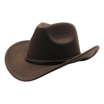 L5YA Elegant Homburg Hat with Unique Ethnic Band Flat Wide Brimmed Hat Surprise Gifts Headwear for Vacation Photo Props