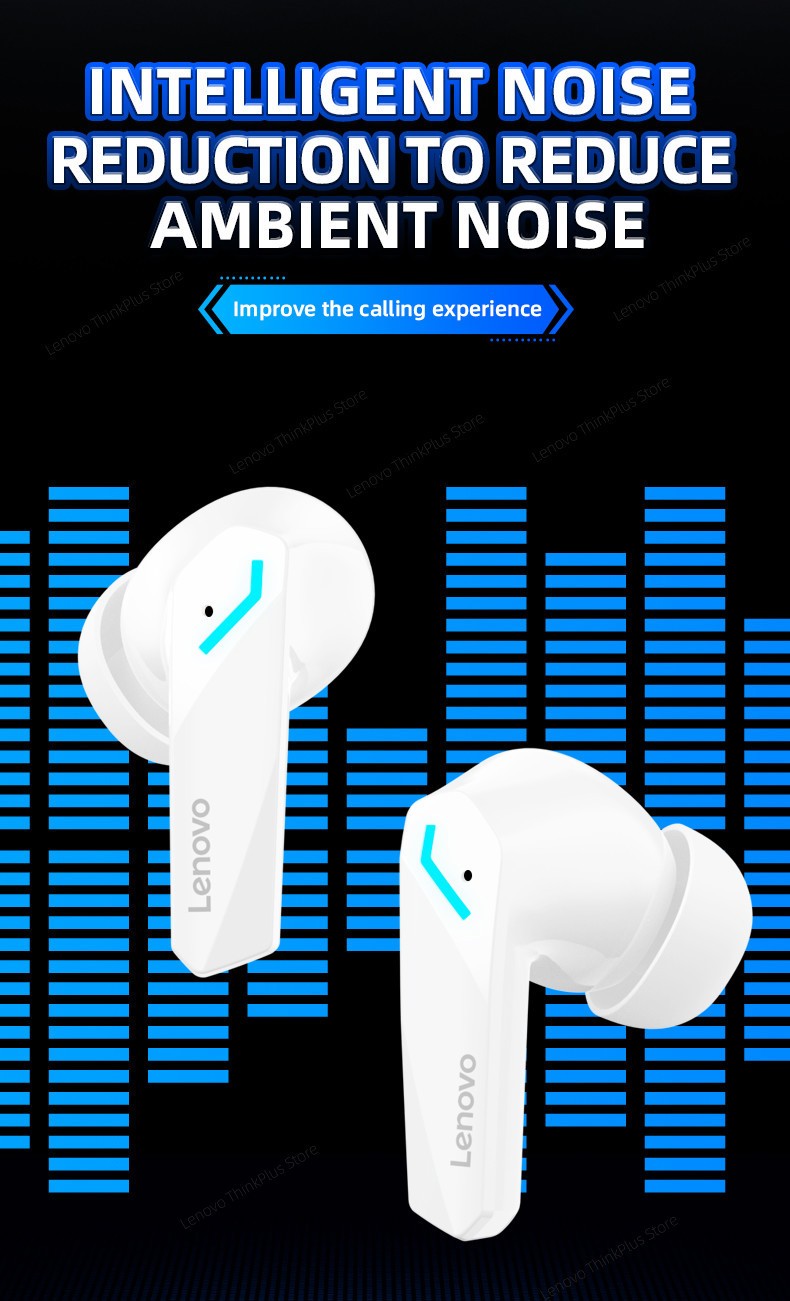 Fone de ouvido sem fio Lenovo GM2 Pro TWS Bluetooth 5.3 à prova d'água com microfone para Xiaomi iPhone