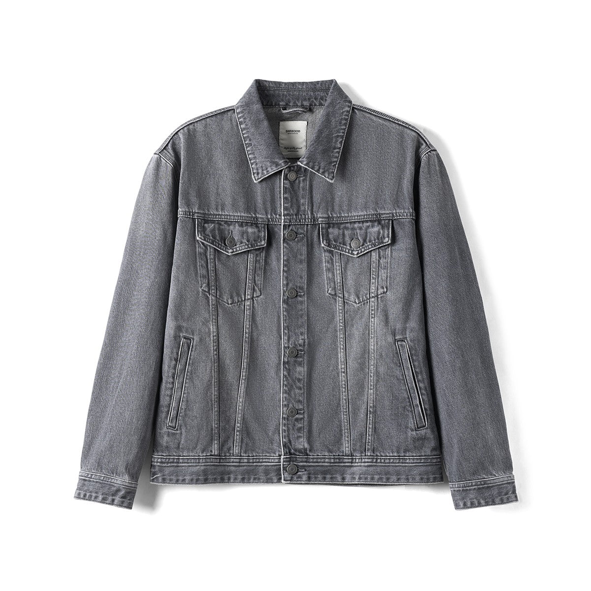SIMWOOD 2025 Autumn New Oversize 12.5oz Classical Denim Jackets Men Washed Vintage Casual Jacket