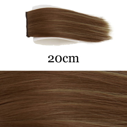 MERISI HAIR Apliques de Cabelo Sintético Liso Invisível com 2 Presilhas, Aumento de Volume, Extensões de Cabelo, Cobertura Lateral Superior