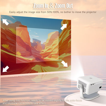 Projetor Magcubic 650ANSI L018 4K Nativo 1080P Foco Automático e Correção de Keystone Android11 BT5.2 WIFI6 Cinema Doméstico Portátil 360°