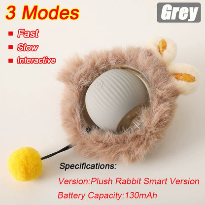 Novo Brinquedo Interativo para Gatos Bola Rolante Automática com Cauda Falsa Brinquedo Elétrico Inteligente Recarregável para Animais de Estimação Treinamento de Cães e Gatos Imita Rato