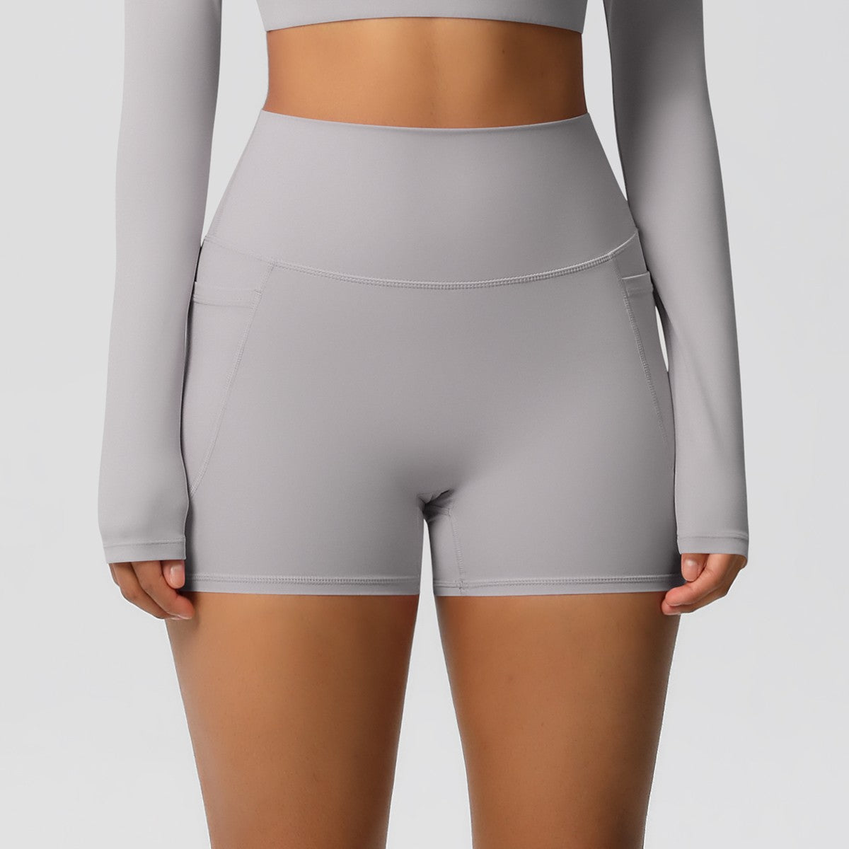 Women Sports Short With PocketedYoga Legging Shorts Squat Proof High Waist Fitness Tight Shorts Quick Drying Cycling Workout Gym