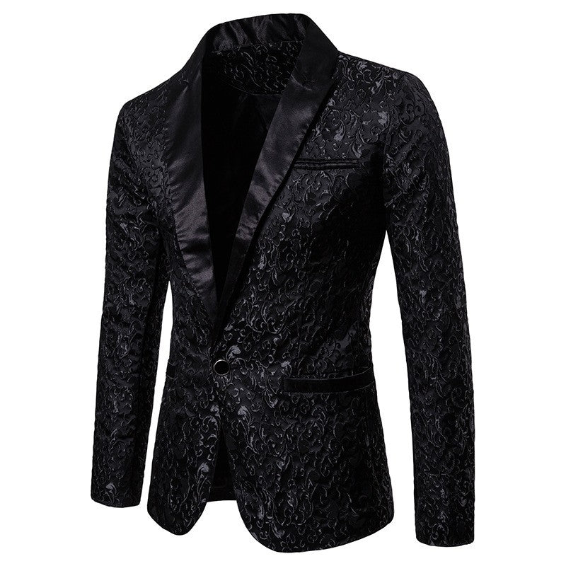 Men's Floral Party Dress Suit Stylish Dinner Jacket Bartender Wedding Blazer Holiday Gifts Prom Tuxedo Men's Coat Jacket