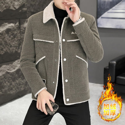 2023 Winter Men's Woolen Jacket Plus Velvet Padded Warm Trench Coat Fashion Casual Business Streetwear Overcoat Men Clothing