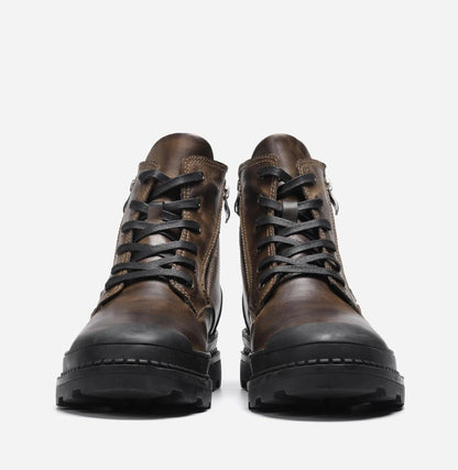 Botas Masculinas de Couro Legítimo Natural Feitas à Mão Estilo Retrô para o Inverno #9550
