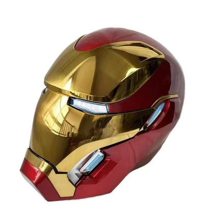 Capacete Homem de Ferro Mk5 Elétrico com Controle de Voz Máscara Vestível 1:1 Abertura e Fechamento Automático Modelo Colecionável Presente para Adultos