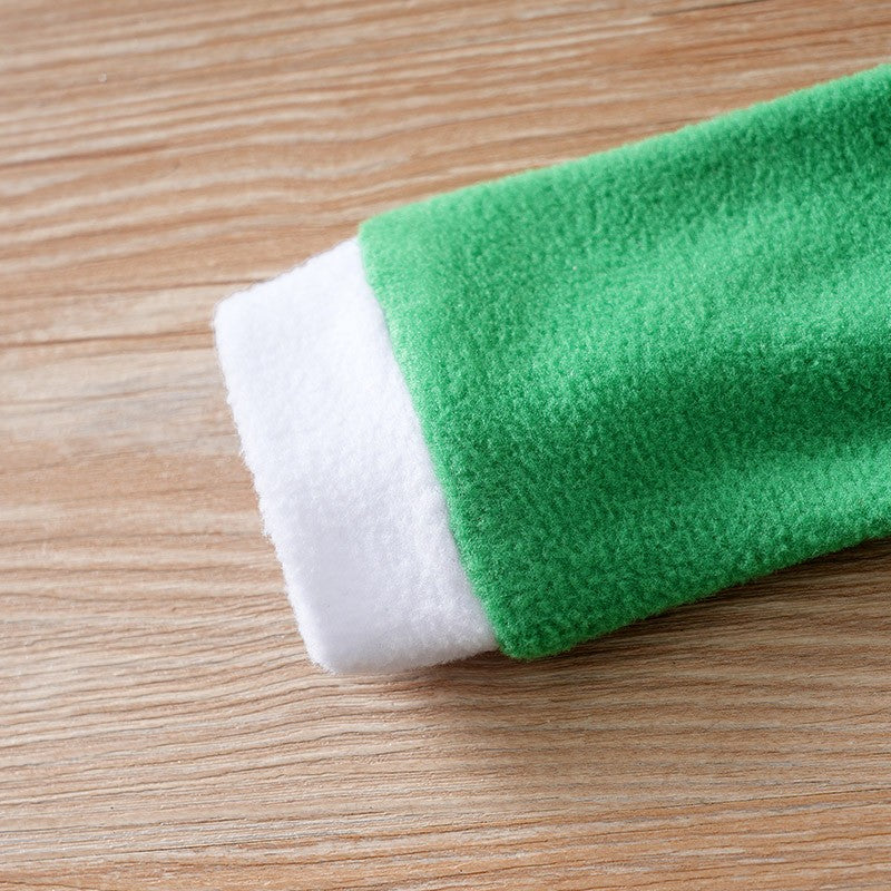 Christmas Newborn Clothes Cute Green Elf Soft 0-18 Boys And Girls Spring And Autumn Long Sleeved Baby Triangle Jumpsuit+Socks