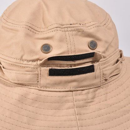 Newest Four Seasons Cotton Solid Bucket Hat with Small Pocket Fisherman Hat Outdoor Travel Sun Cap for Men and Women