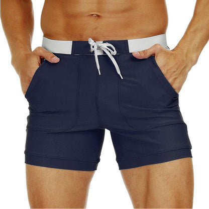 MAGCOMSEN Men's Swimwear Shorts Summer Quick Dry Swimming Trunks Surf Board Shorts Boxer Briefs Swimsuit Beach Sunbathing Shorts