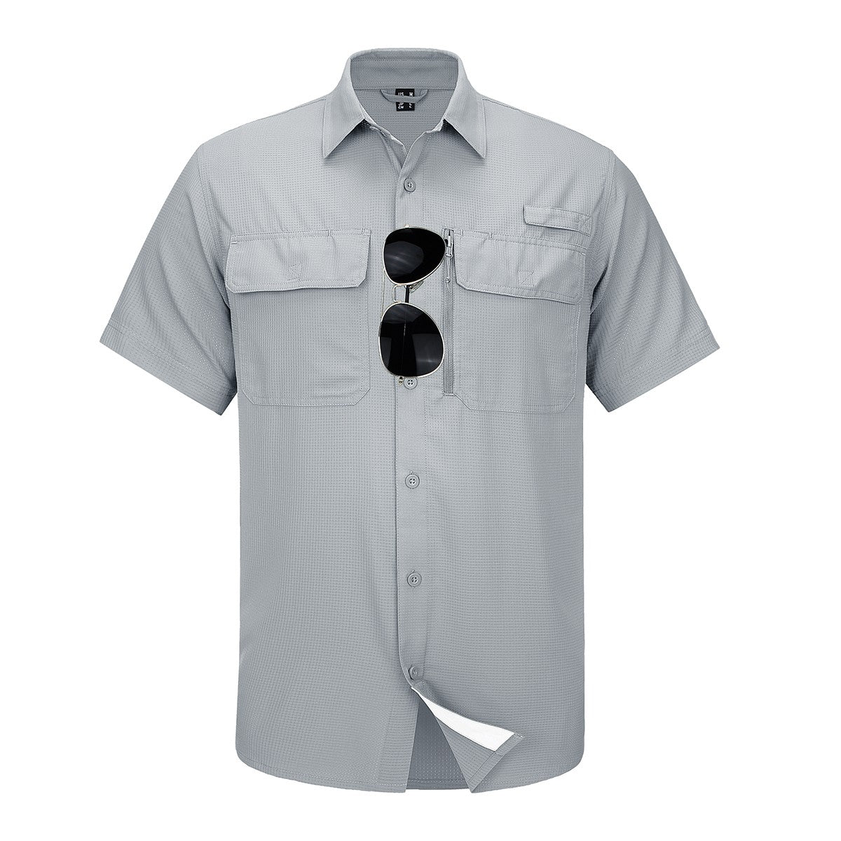 MAGCOMSEN Mesh Breathable Shirt Men's Quick Dry Button Short Sleeves UPF 50+ Sun Protection Hiking Fishing Work Cargo Shirts