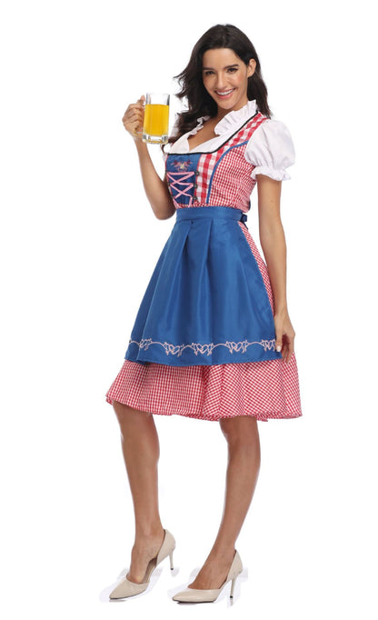 Women Adult Bavaria Oktoberfest Dress Waitress Maid Dress Man Dirndl Lederhosen Beer Carnival Party Outfit Fancy Dress