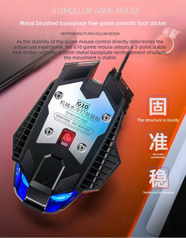G10 Wired Mechanical Mouse RGB Backlit 200-7200DPI 6000FPS Macro Programming Gaming Mouse with Anti Interference Magnetic Ring