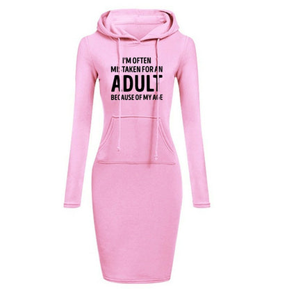 I'm Often Mistaken For An Adult BECAUSE OF MY AGE Hot Sale Women's Dresses Casual Autumn and Winter Everyday Comfortable Dresses