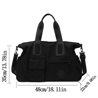 Large Capacity Women's Travel Handbag Multiple Pockets Nylon Travel Sports Shoulder Bag For Women