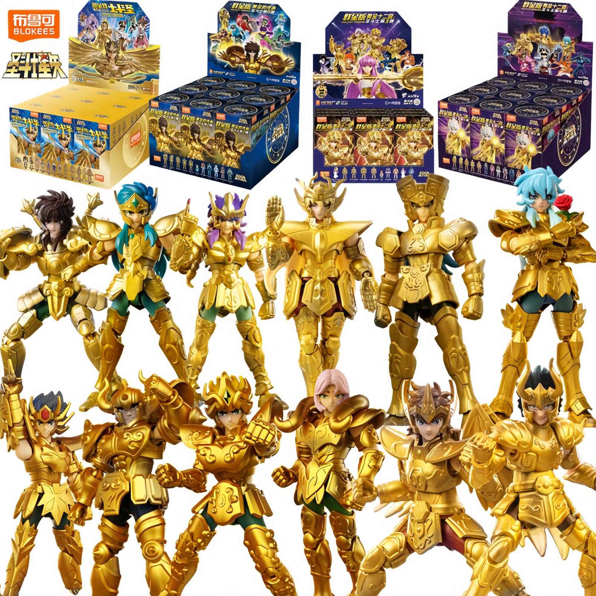 BLOKEES Gold Saints Stars Series Wave1- 4 Blind Box | Saint Seiya Licensed Action Figure Set for Anime Collection & Gift