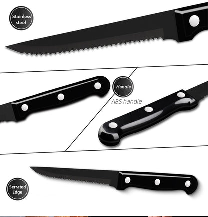 30pcs Black Dinnerware Set Stainless Steel Steak Knife Fork Coffee Spoon Teaspoon Flatware Dishwasher Safe Kitchen Tableware Set