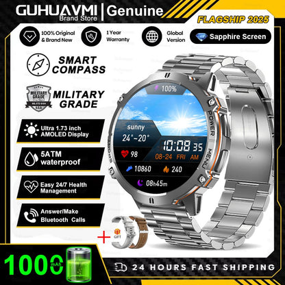 Smartwatch T-Rex 3 Militar Bateria 1000mAh 10ATM À Prova D'água GPS Bússola Altímetro Chamada AMOLED Masculino Natação Esportivo