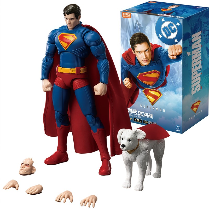 Original BLOKEES Justice League DC Superman Bonecos de Ação Modelos de PVC Articulações Móveis Enfeite de Mesa Brinquedos de Montar Presentes de Aniversário