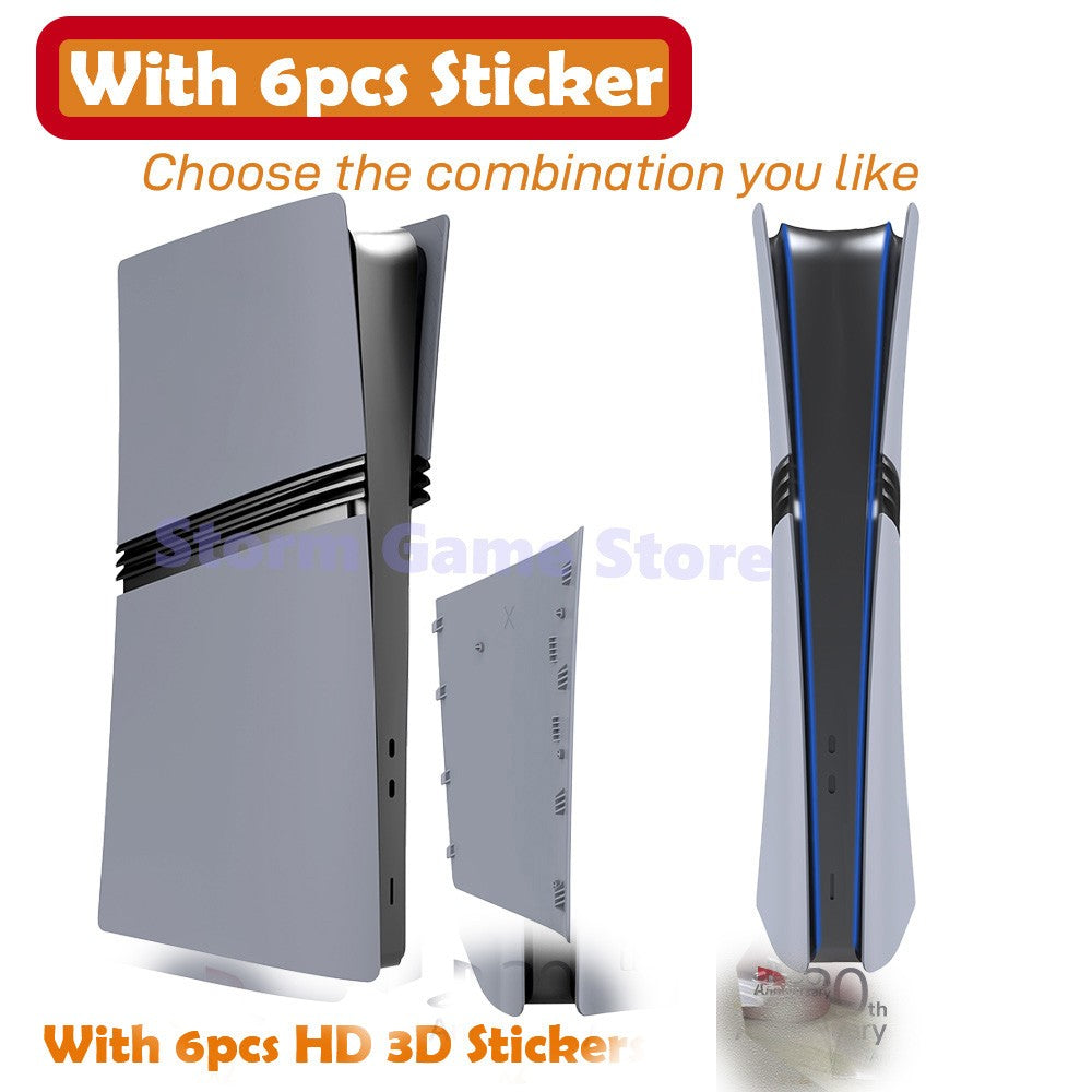 Limited 30th Anniversary for PS5 Pro Faceplate Vinyl Logo Sticker P-5 Fat Console Cover Face Plate Shell Replacement