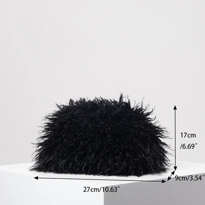 Y2K Plush Clutch Bag, Candy-Colored Women's Clip Bag, Elegant Evening Bag, Women's Dress Party, Wedding Accessory, Cute and Charming Girl's Wallet (Random Pattern)