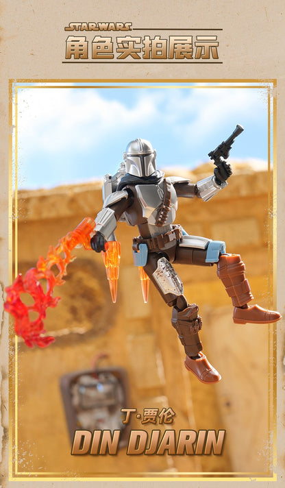 NOVOS BLOKEES Original Mandalorian GV01 Star Wars Brinquedo Djarin Mando Grogu Yoda Boba Fett Imperial Stormtrooper Boneco de Ação Presente