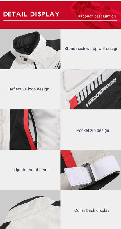HEROBIKER Waterproof Motorcycle Jacket Man Racing Jacket Wearable Motorcycle Pants Moto Clothing With EVA Protection