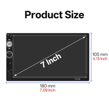 Hippcron 2 Din Car Radio Multimedia MP5 Player 7 inch HD Touch Screen Support AUX/USB/TF Mirror Link 12V Vehicles Universal