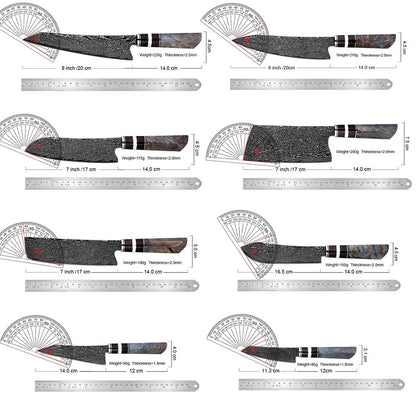 XITUO Damascus Kitchen Knife Set,1-8Piece Professional Knife Sets for Chefs,Japanese Damascus Super Steel Chef Cooking Knife