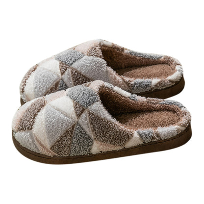 Men Home Slippers Winter Warm Slipper Couples Comfort Plus Velvet Warm Thick Bottom Non Slip Cotton Slippers For Men Rubber ???