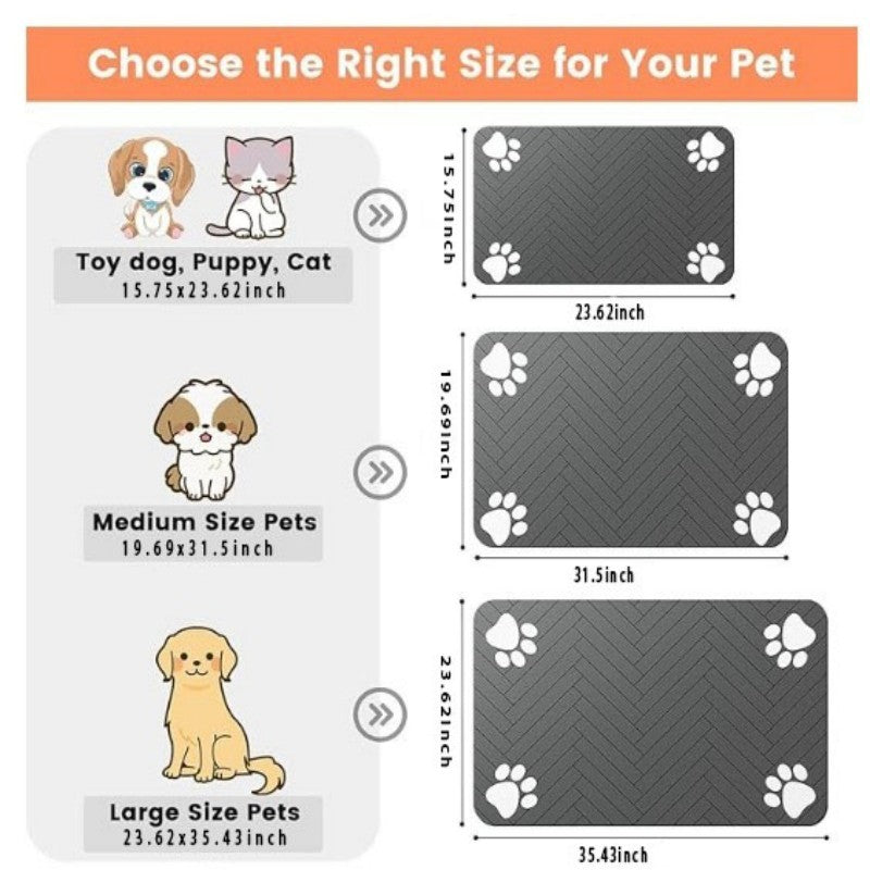 VIKAMA Black And White Simple Pet Mat, Pet Bowl Pad, Cat And Dog Feeding Pad, Strong Absorbent, Scratch-Resistant Home Decor
