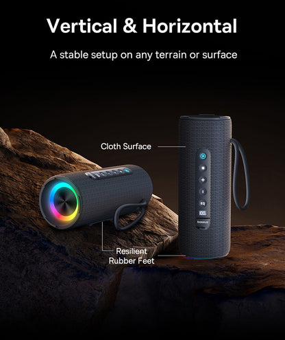 Baseus AeQur 30 Air Alto-falante Portátil Sem Fio Bluetooth 5.3 Emparelhamento TWS Display Digital 15H Reprodução de Áudio Caixa de Som para Acampamento IPX5