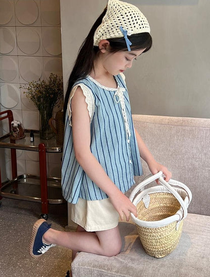 Korean Children's Clothes 2025 Top Elementary Student Girl Clothing Setup Girls From 8 12 Years Old Summer Sets Set Child Set