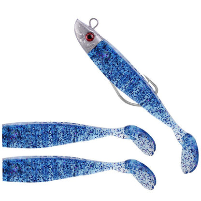 High Quality 2 Replacement Lure Jigging Soft Bait Fishing Lures 8cm 8.5g DIY Head Jig Fish T Tail Sea Bass Lure Fishing Tackle