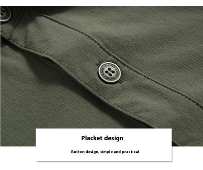 Summer Men Casual Breathable Long Sleeve Shirts Mens Military Cargo Multi-Pocket Shirt Man Outdoor Safari Work Shirt Blouses Top