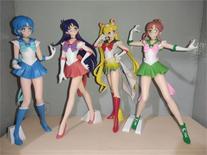 23cm Sailor Moon Anime Figura Marinheiro Marte Mercúrio Júpiter Vênus Saturno Action Figure Modelo Brinquedos Colecionáveis Presente de Aniversário para Crianças